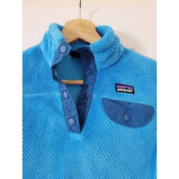 Patagonia Girls' Re-Tool Snap-T® Pullover, BLUE L - Picture 3 of 8